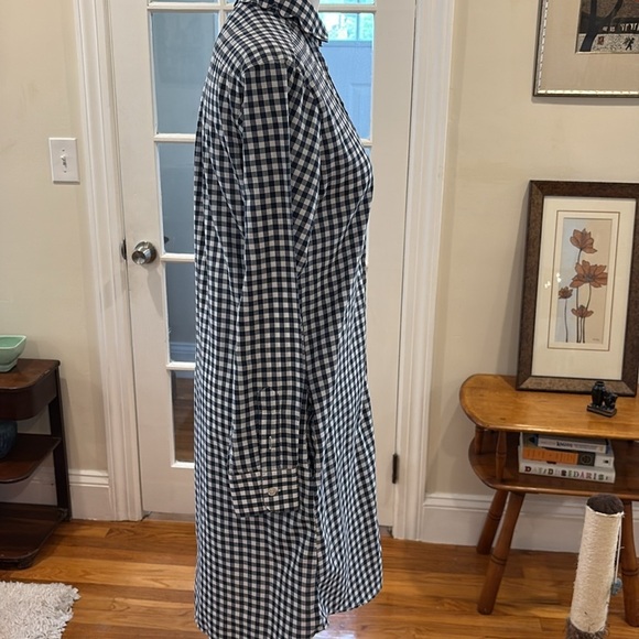 Kiel James Patrick Scalloped Oxford blue/white checkered shirt dress. Size XS - Picture 6 of 11